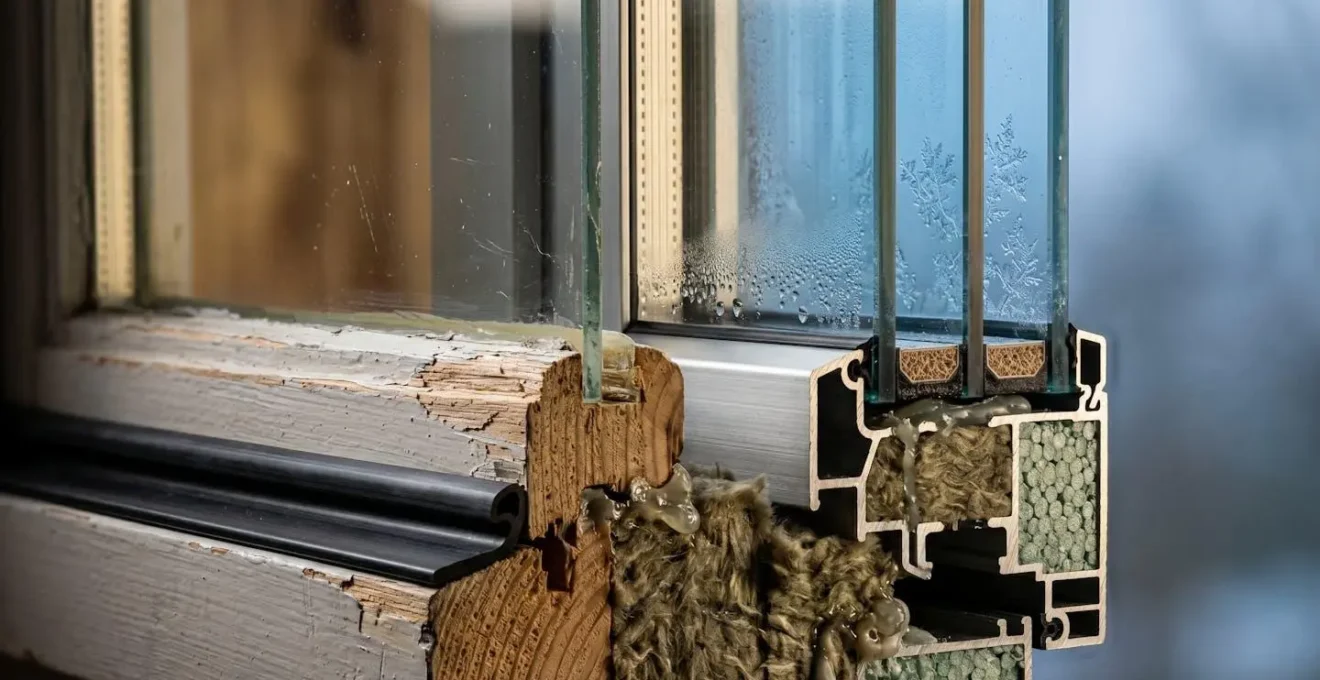Coupe thermographique d'une maison montrant les zones de déperdition de chaleur