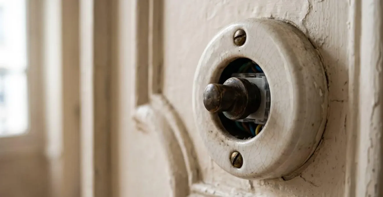 Installation d'un micromodule derrière un interrupteur en porcelaine dans un appartement haussmannien